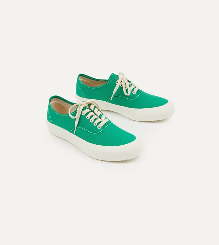 Drake039s Doek Green Canvas Oxford Trainers Men Trainers