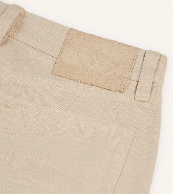 Drake039s Ecru Lightweight Cotton Canvas FivePocket Jeans Men Trousers Drake039s Ecru Lightweight Cotton Canvas FivePocket Jeans Men Trousers