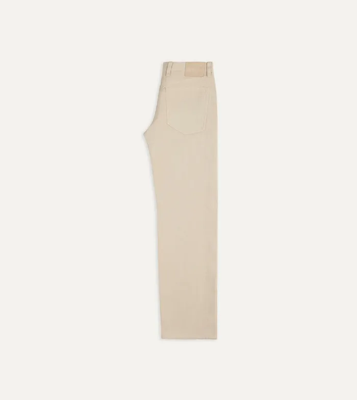 Drake039s Ecru Lightweight Cotton Canvas FivePocket Jeans Men Trousers Drake039s Ecru Lightweight Cotton Canvas FivePocket Jeans Men Trousers