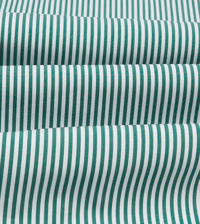 Drake039s Green Narrow Stripe Poplin Club Collar Shirt Men Poplin Shirts