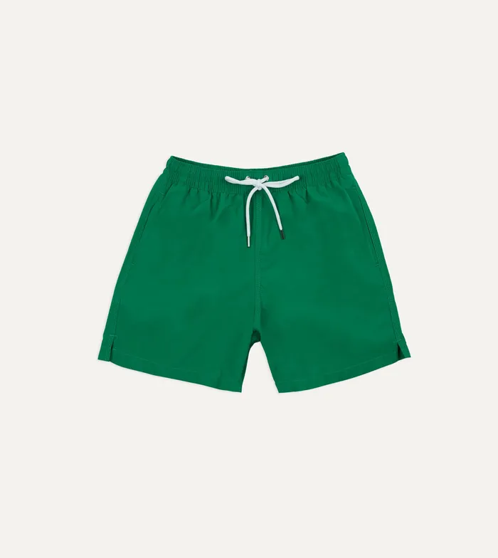 Drake039s Green Nylon Drawstring Swim Shorts Men Swim Shorts
