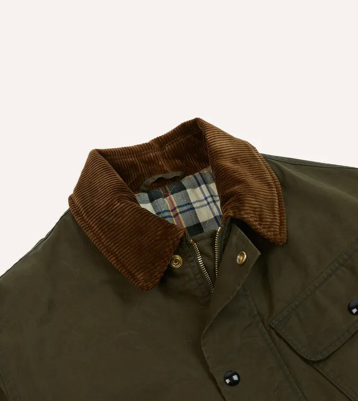 Drake039s Green Waxed Cotton Wader Jacket With Blanket Lining Men Coverall Jackets