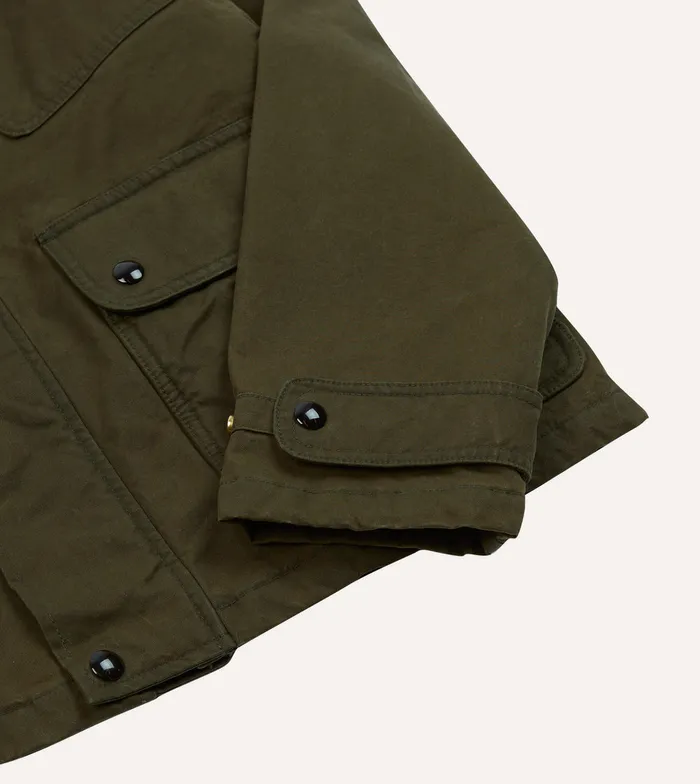 Drake039s Green Waxed Cotton Wader Jacket With Blanket Lining Men Coverall Jackets