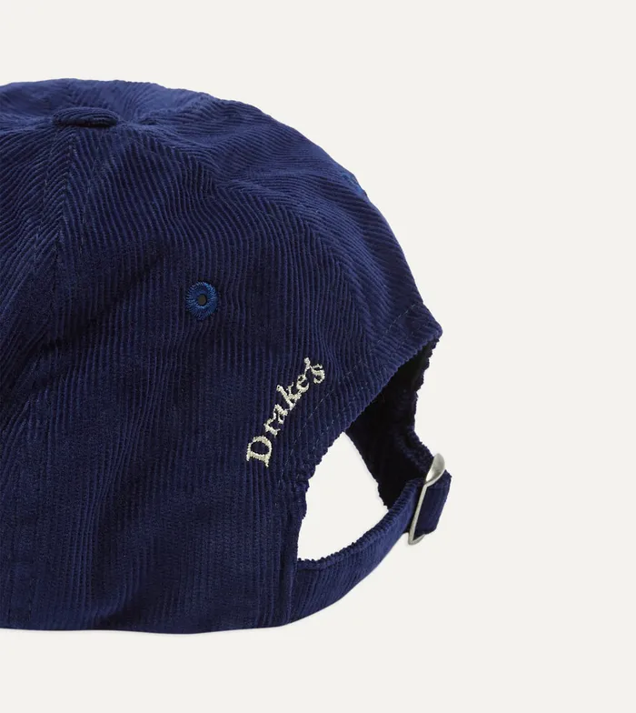 Drake039s Navy 039D039 Flag Emblem Cotton Corduroy Baseball Cap Men Hats