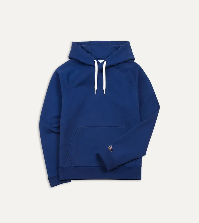 Drake039s Navy Cotton Hooded Sweatshirt Men Polos and Sweatshirts