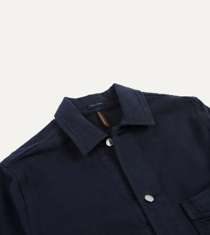 Drake039s Navy Heavy Twill Cotton FivePocket Chore Jacket Men Coats and Jackets