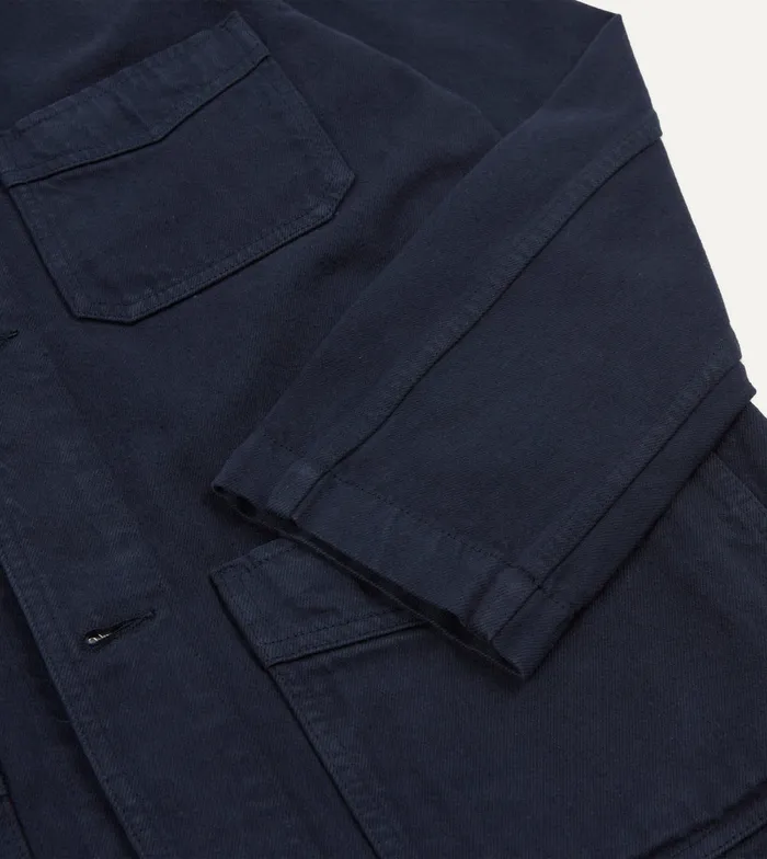 Drake039s Navy Heavy Twill Cotton FivePocket Chore Jacket Men Coats and Jackets