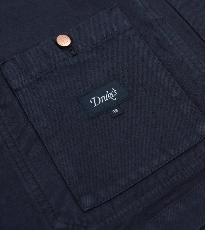 Drake039s Navy Heavy Twill Cotton FivePocket Chore Jacket Men Coats and Jackets