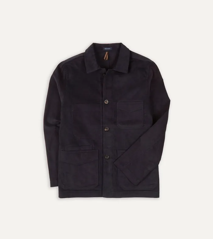 Drake039s Navy Japanese Selvedge Corduroy FivePocket Chore Jacket Men Coats and Jackets Drake039s Navy Japanese Selvedge Corduroy FivePocket Chore Jacket Men Coats and Jackets