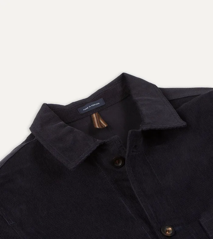 Drake039s Navy Japanese Selvedge Corduroy FivePocket Chore Jacket Men Coats and Jackets