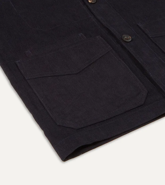 Drake039s Navy Japanese Selvedge Corduroy FivePocket Chore Jacket Men Coats and Jackets