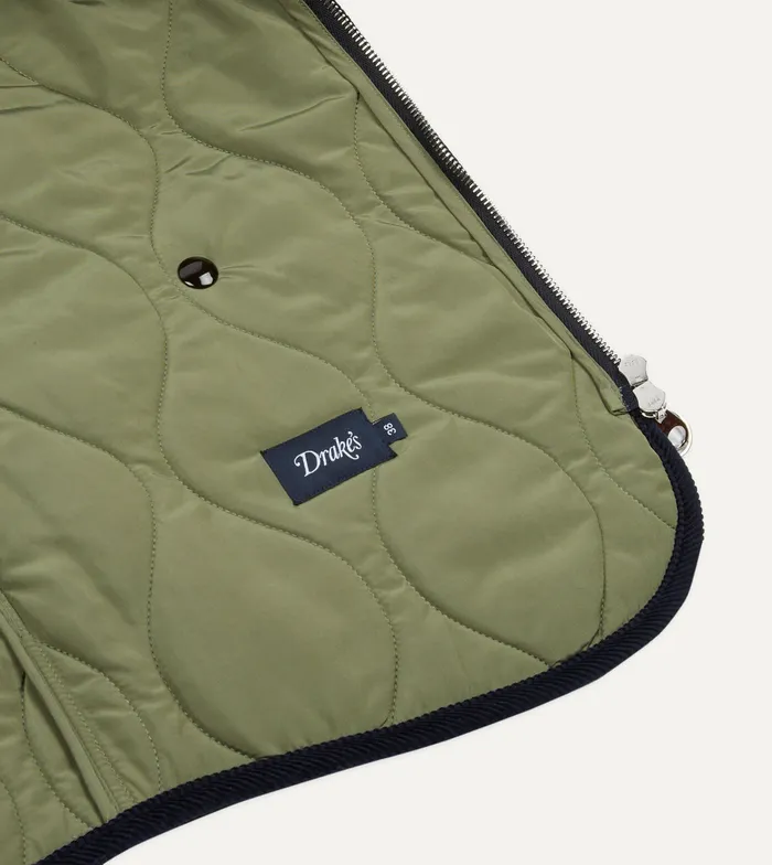 Drake039s Navy Quilted Melton Wool Zip Vest Men Coats and Jackets