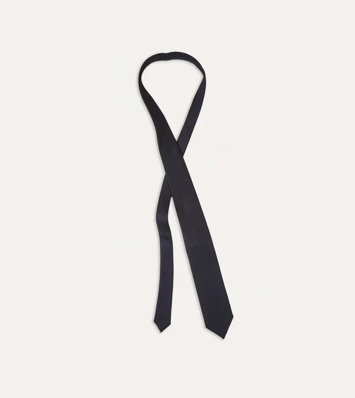 Drake039s Navy Silk Twill Tipped Tie Men Plain Ties Drake039s Navy Silk Twill Tipped Tie Men Plain Ties