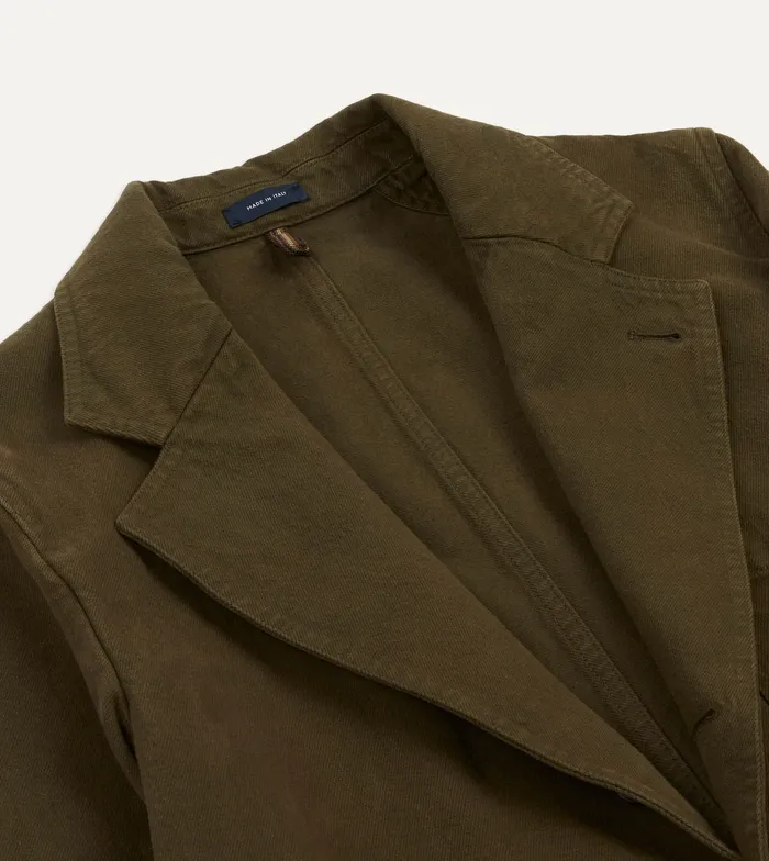 Drake039s Olive Heavy Cotton Twill Games Blazer Mk I Men Blazers