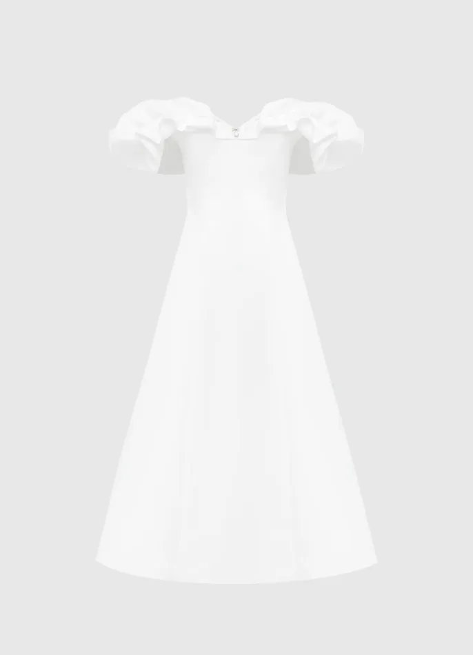 Dresses and Jumpsuits Women LEO LIN Annie Off Shoulder Frill Midi Dress 8211 Snow Dresses and Jumpsuits Women LEO LIN Annie Off Shoulder Frill Midi Dress 8211 Snow