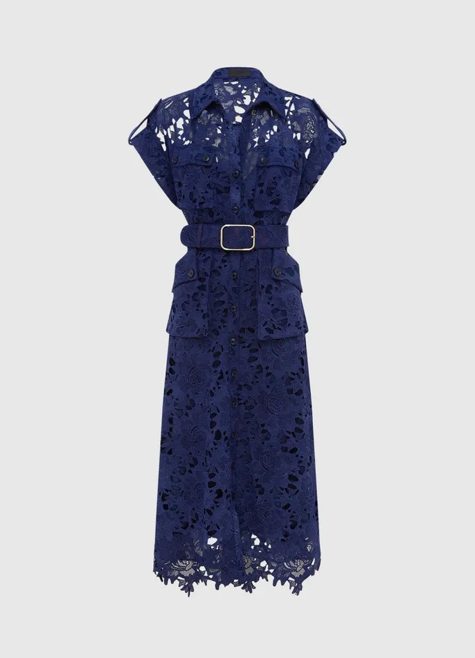 Dresses and Jumpsuits Women LEO LIN Audrey Lace Pocket Shirt Midi Dress 8211 Oxford Blue Dresses and Jumpsuits Women LEO LIN Audrey Lace Pocket Shirt Midi Dress 8211 Oxford Blue
