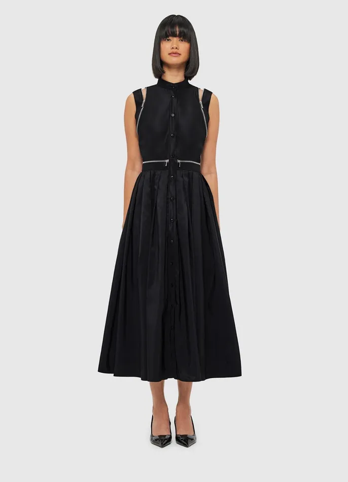Dresses and Jumpsuits Women LEO LIN Edie Midi Dress 8211 Ebony