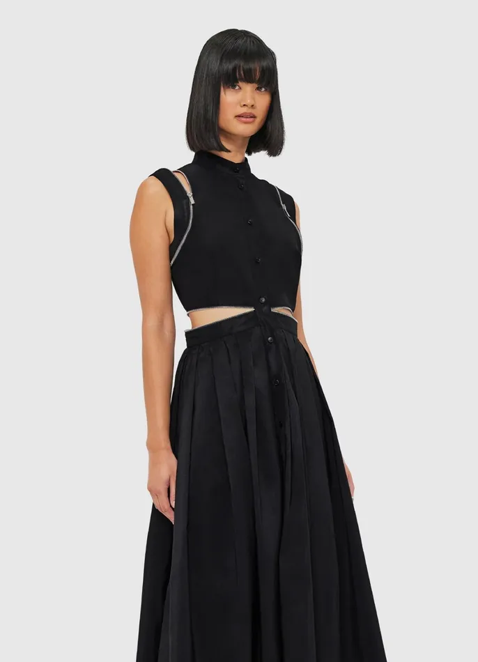 Dresses and Jumpsuits Women LEO LIN Edie Midi Dress 8211 Ebony