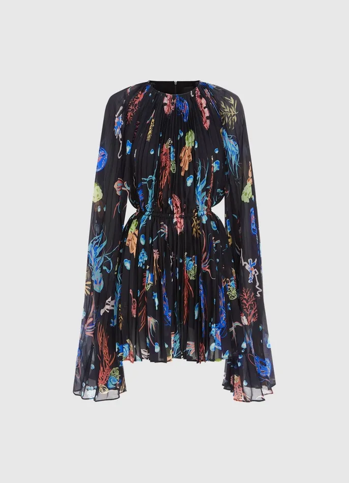 Dresses and Jumpsuits Women LEO LIN Evelyn Bell Sleeve Mini Dress 8211 Twilight Print In Black Dresses and Jumpsuits Women LEO LIN Evelyn Bell Sleeve Mini Dress 8211 Twilight Print In Black