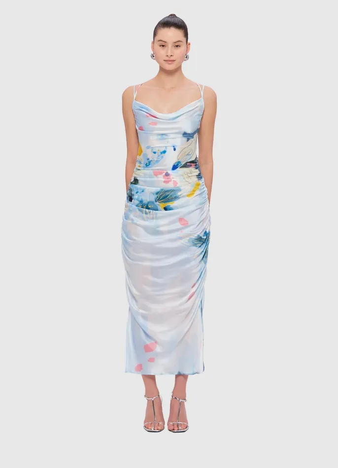 Dresses and Jumpsuits Women LEO LIN Jill Cowl Neck Slip Dress 8211 Tranquility Print