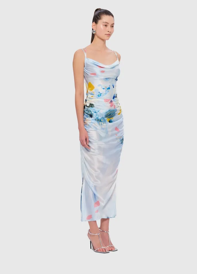 Dresses and Jumpsuits Women LEO LIN Jill Cowl Neck Slip Dress 8211 Tranquility Print