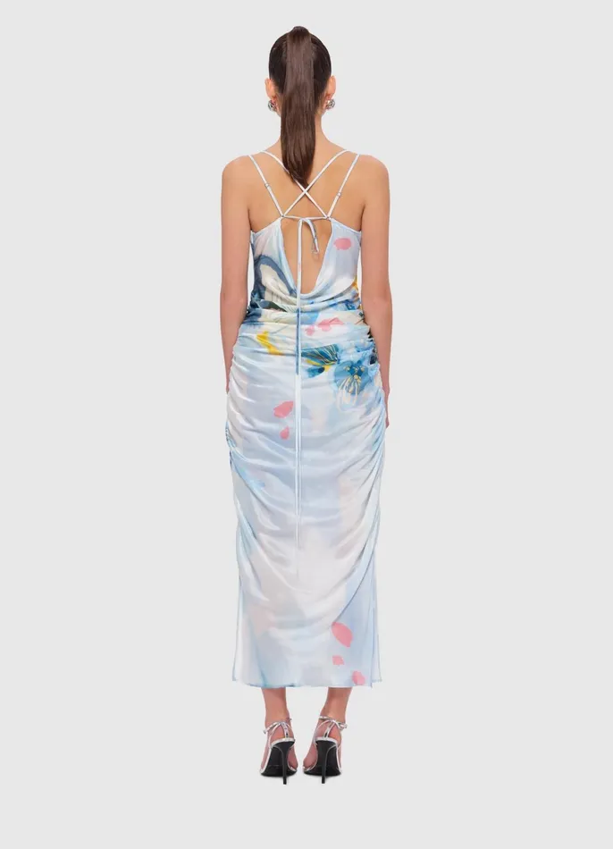 Dresses and Jumpsuits Women LEO LIN Jill Cowl Neck Slip Dress 8211 Tranquility Print