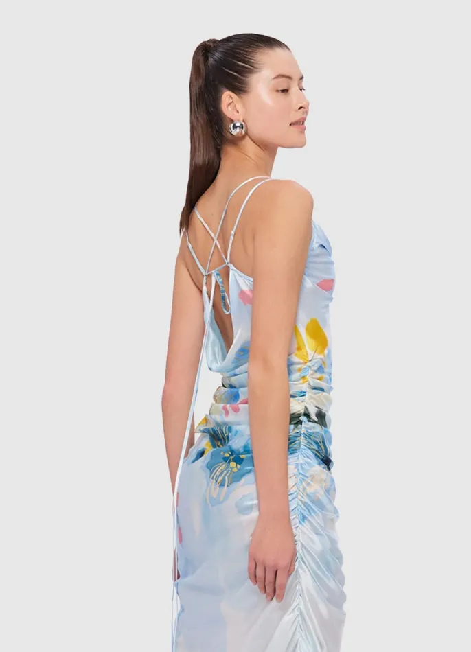 Dresses and Jumpsuits Women LEO LIN Jill Cowl Neck Slip Dress 8211 Tranquility Print