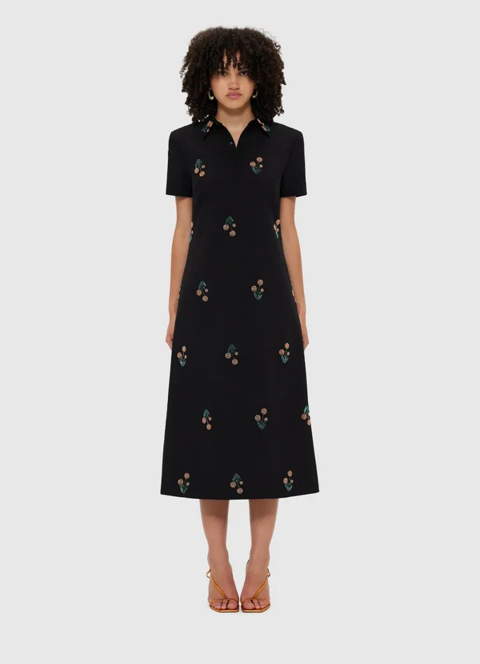 Dresses and Jumpsuits Women LEO LIN Nadene Embellished Shirt Midi Dress 8211 Wildflower Beading