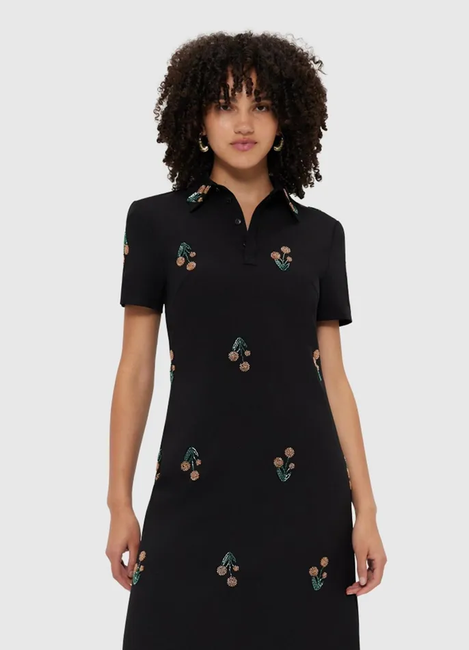 Dresses and Jumpsuits Women LEO LIN Nadene Embellished Shirt Midi Dress 8211 Wildflower Beading