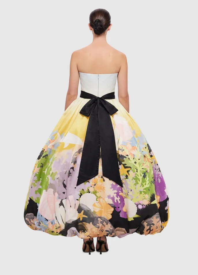 Dresses and Jumpsuits Women LEO LIN Nadia Voluminous Gown 8211 Neptune Print In Seashell
