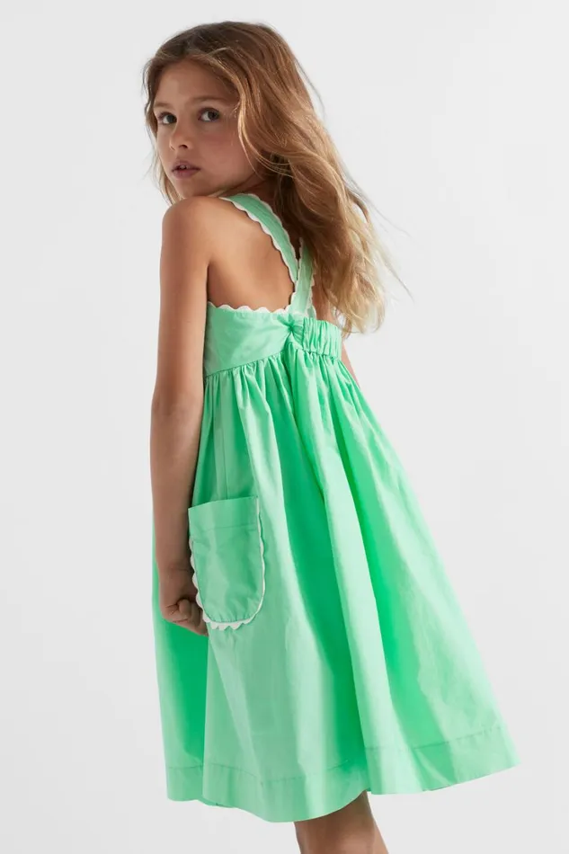 Dresses Girl Seed Heritage Ricrac Trim Dress Pine Lime