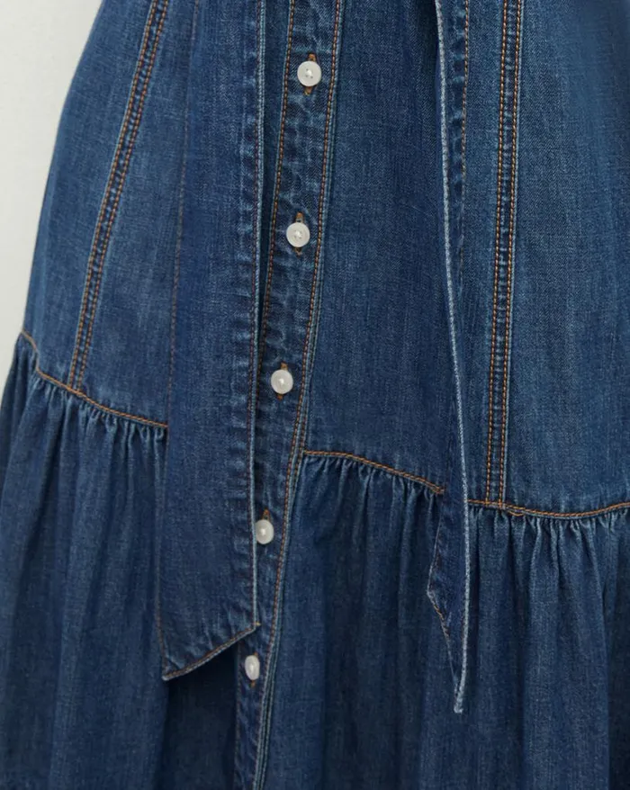 Dresses Shop Veronica Beard Arnetta Denim Dress Cornflower