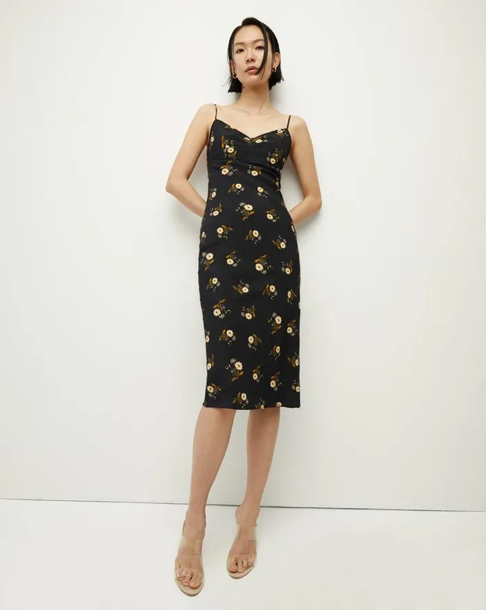 Dresses Shop Veronica Beard Shara Floral StretchSilk Dress Black Multi