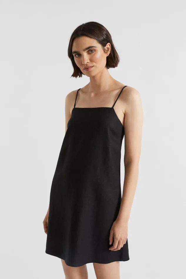 Dresses Woman Seed Heritage Core Linen A Line Mini Dress Black