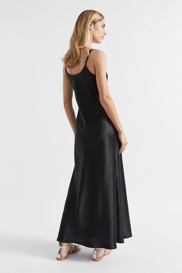 Dresses Woman Seed Heritage Satin Maxi Slip Dress Black