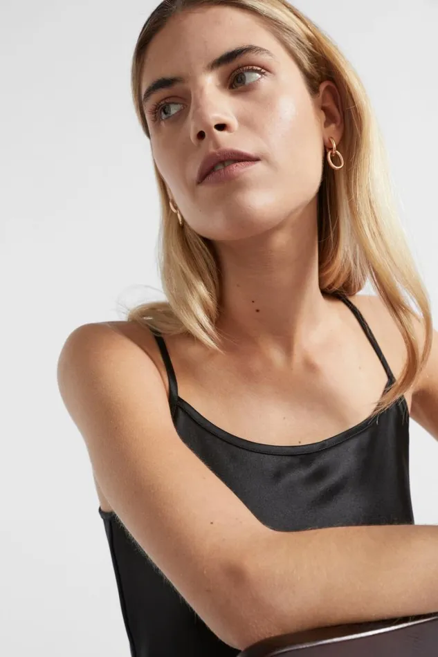 Dresses Woman Seed Heritage Satin Maxi Slip Dress Black