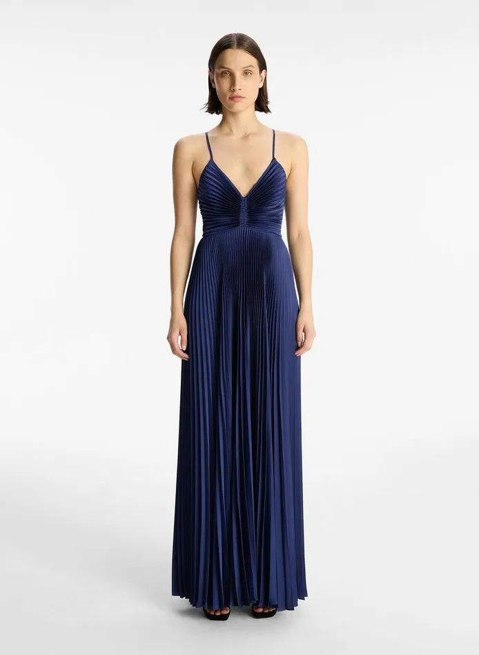 Dresses Women ALC Aries Satin Pleated Dress Riviera