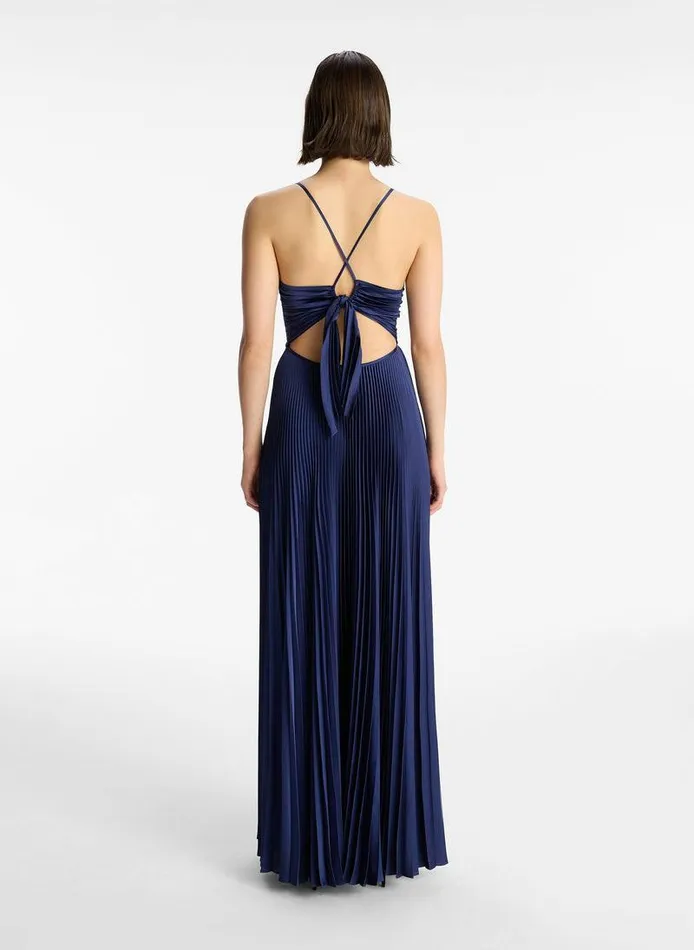 Dresses Women ALC Aries Satin Pleated Dress Riviera Dresses Women ALC Aries Satin Pleated Dress Riviera