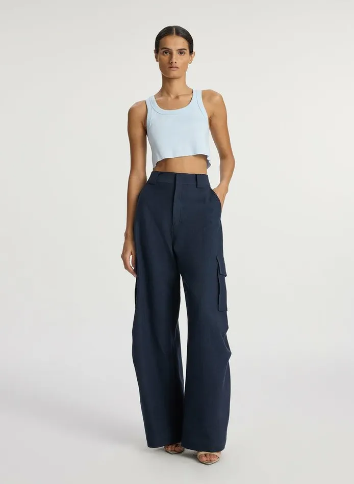 Dresses Women ALC Halsey Cropped Cotton Rib Tank Ice Blue