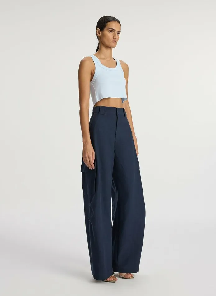 Dresses Women ALC Halsey Cropped Cotton Rib Tank Ice Blue Dresses Women ALC Halsey Cropped Cotton Rib Tank Ice Blue