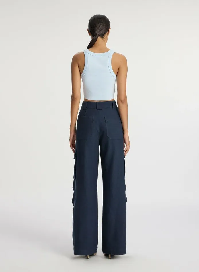 Dresses Women ALC Halsey Cropped Cotton Rib Tank Ice Blue Dresses Women ALC Halsey Cropped Cotton Rib Tank Ice Blue