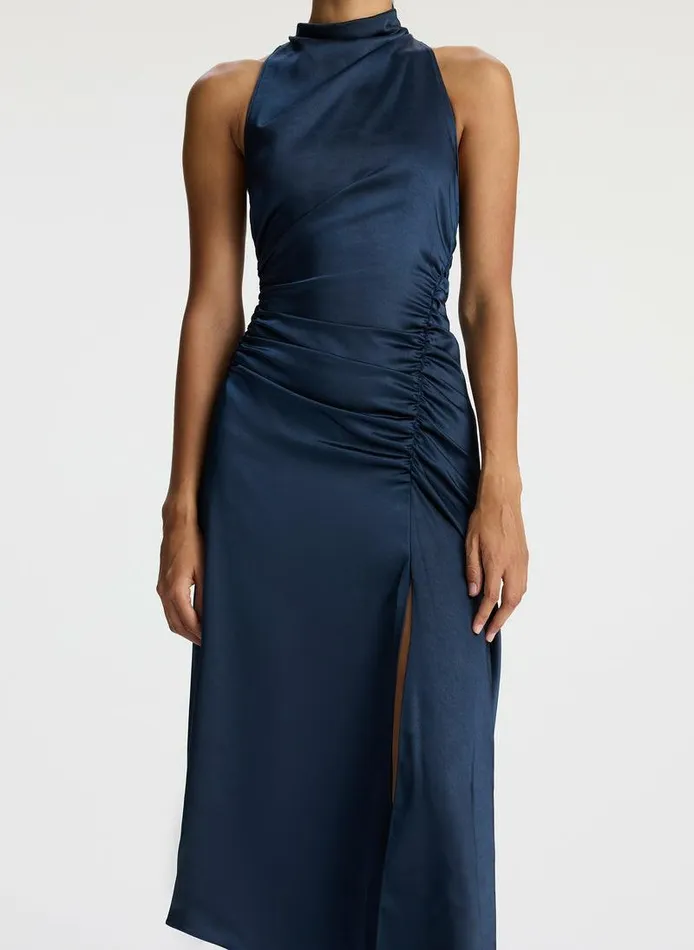 Dresses Women ALC Inez Satin Midi Dress Dark Sapphire Dresses Women ALC Inez Satin Midi Dress Dark Sapphire