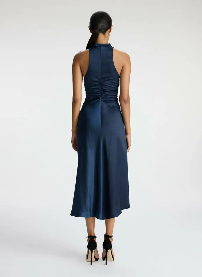 Dresses Women ALC Inez Satin Midi Dress Dark Sapphire Dresses Women ALC Inez Satin Midi Dress Dark Sapphire