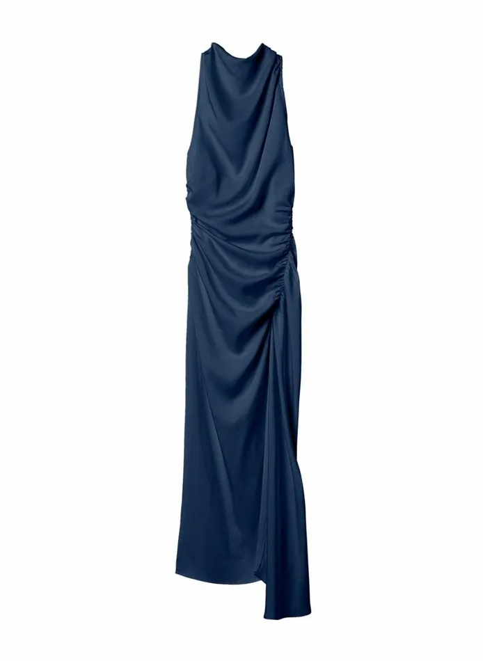 Dresses Women ALC Inez Satin Midi Dress Dark Sapphire Dresses Women ALC Inez Satin Midi Dress Dark Sapphire