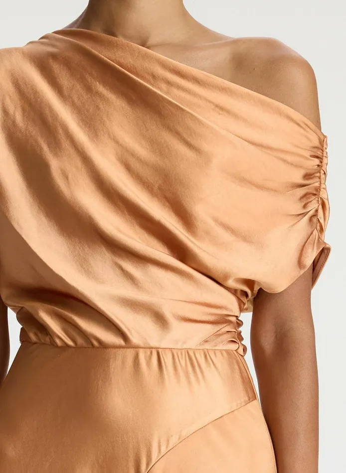 Dresses Women ALC Jasmine Satin Midi Dress Sandstone Dresses Women ALC Jasmine Satin Midi Dress Sandstone