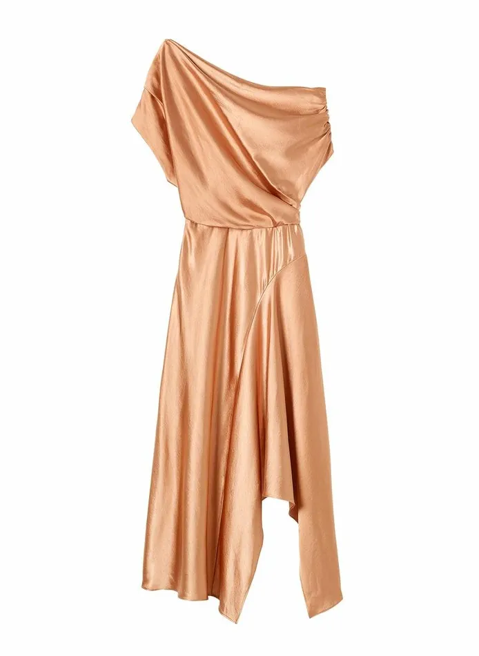 Dresses Women ALC Jasmine Satin Midi Dress Sandstone Dresses Women ALC Jasmine Satin Midi Dress Sandstone