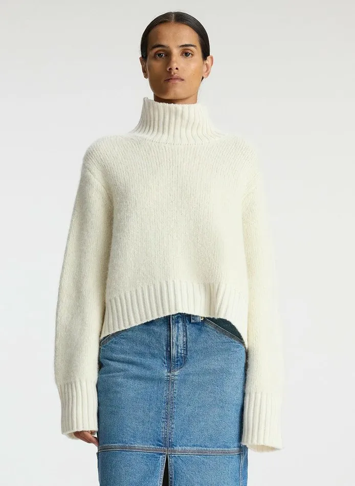 Dresses Women ALC Theo Wool Turtleneck Sweater White
