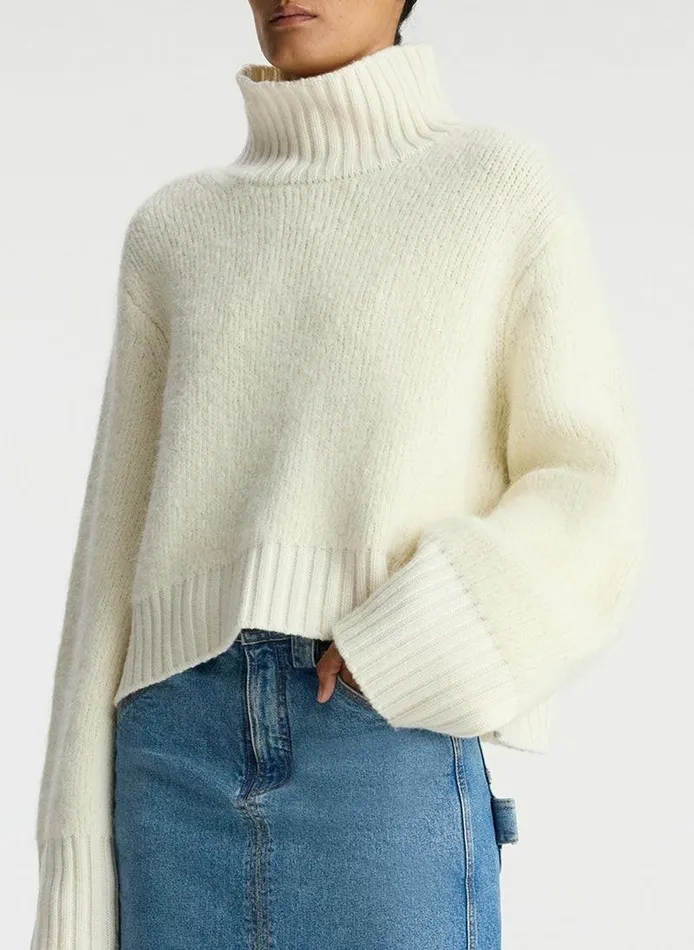 Dresses Women ALC Theo Wool Turtleneck Sweater White Dresses Women ALC Theo Wool Turtleneck Sweater White
