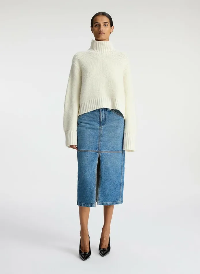 Dresses Women ALC Theo Wool Turtleneck Sweater White Dresses Women ALC Theo Wool Turtleneck Sweater White