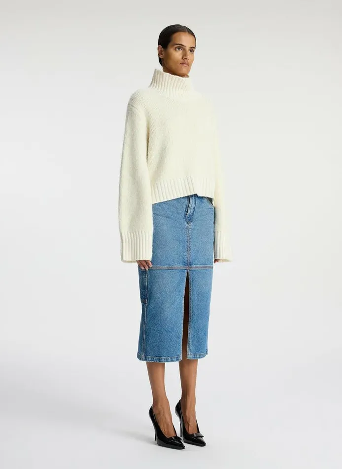 Dresses Women ALC Theo Wool Turtleneck Sweater White Dresses Women ALC Theo Wool Turtleneck Sweater White